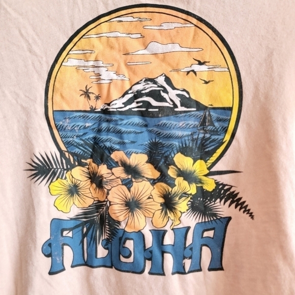 New Chaser Aloha Hawaii Graphic Print Crewneck Short Sleeve Tee NWT Large - Picture 3 of 7
